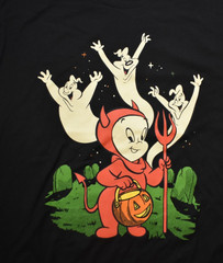 Casper the Friendly Ghost Devil Costume Mens Cartoon Black Shirt New Large