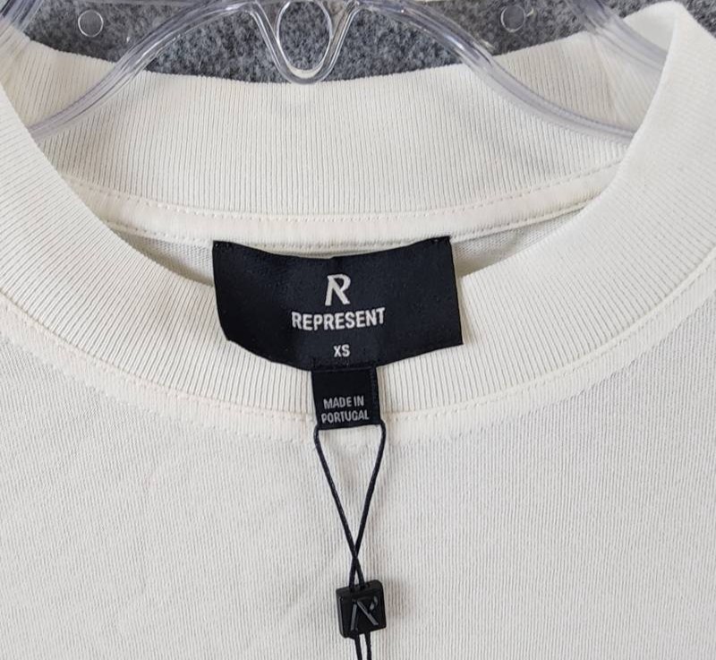 REPRESENT Owners Club Oversized Fit T-Shirt Mens XS Flat White Crewneck Pullover gallery