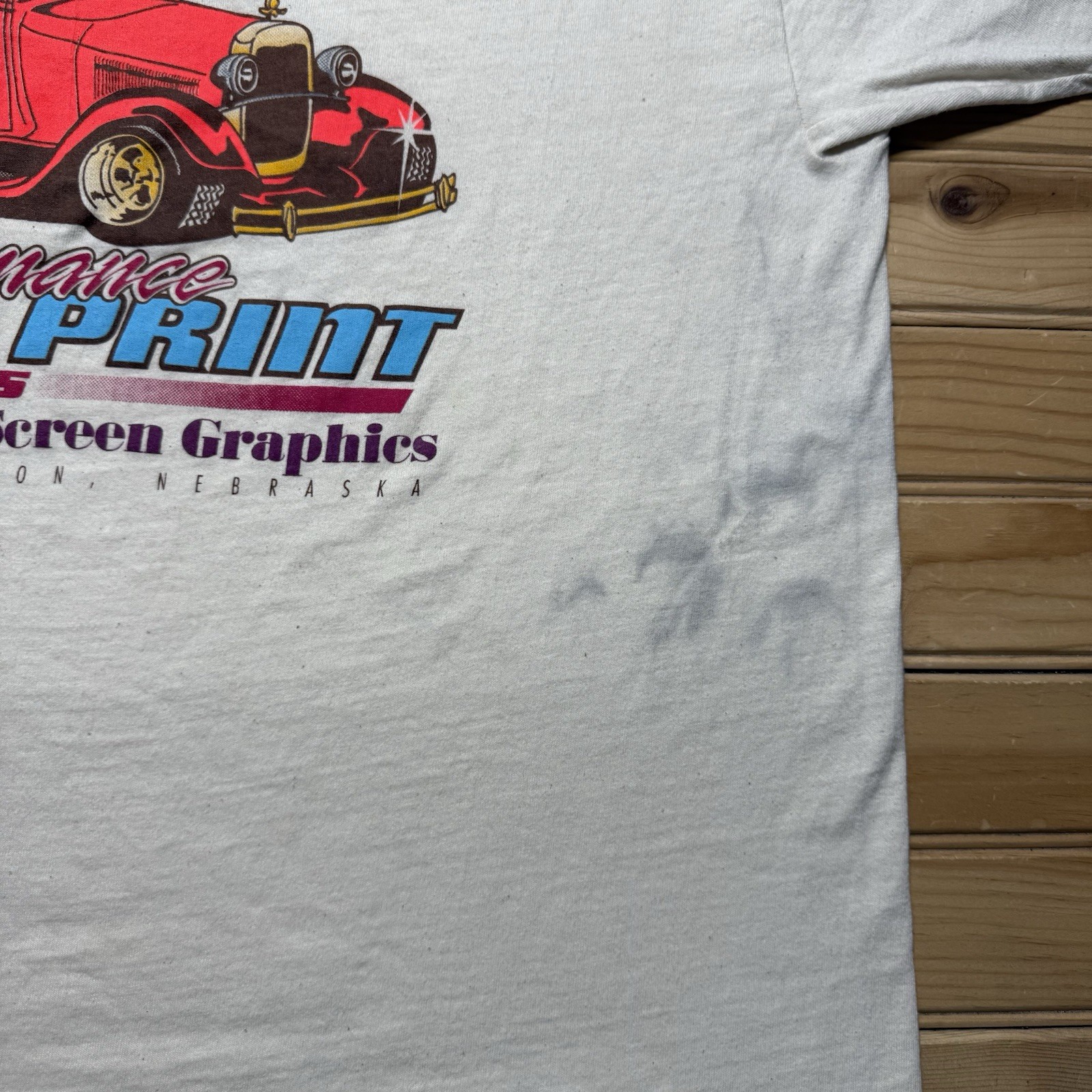 Vintage 90s Designer Screen Graphics Performance Pro Print Hot Rod Car Shirt- XL gallery