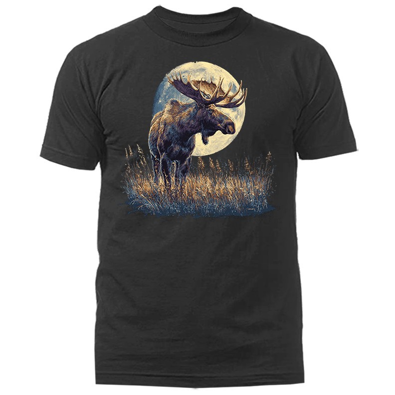 Majestic Moose Moonlight Wilderness Wildlife Nature Outdoor T-shirt gallery