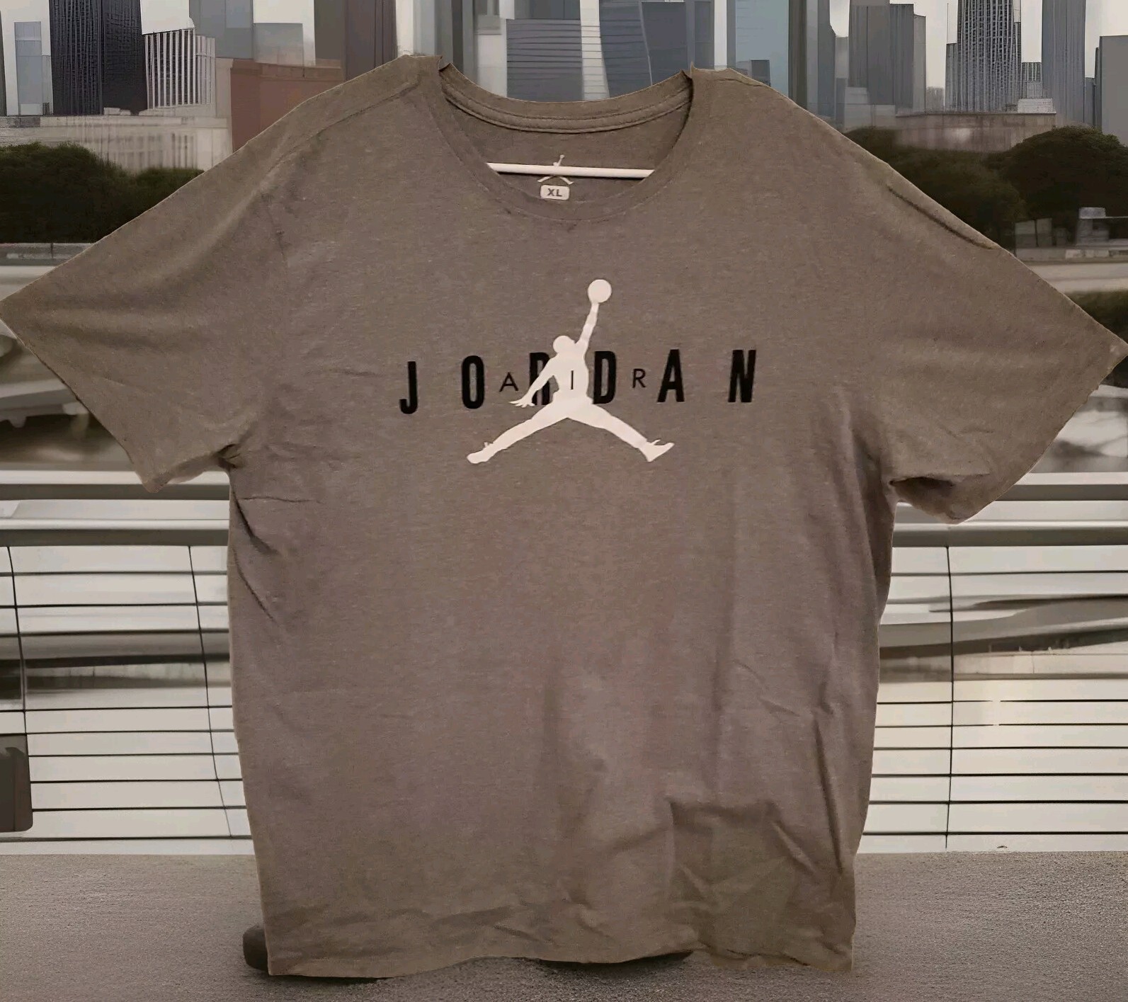 Air Jordan Mens XL Gray Wordmark Jumpman T-shirt Short Sleeve Tee 363277-02K