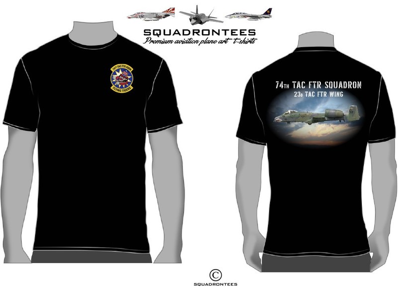 74th TFS A-10 Squadron T-Shirt D4, USAF Licensed Item
