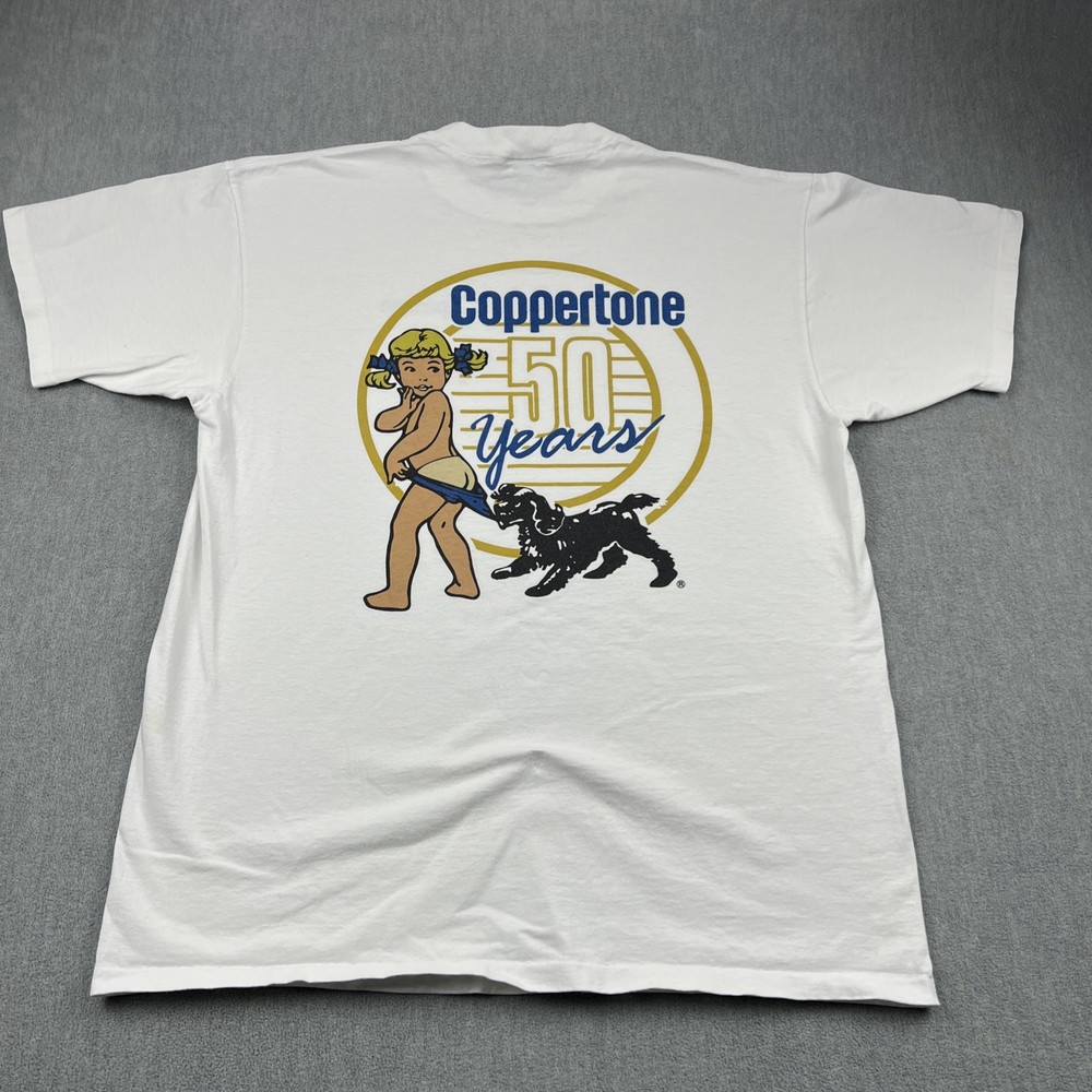 Vintage 90’s Coppertone Sunscreen Promo T-Shirt Men’s XL Single Stitch Promo USA
