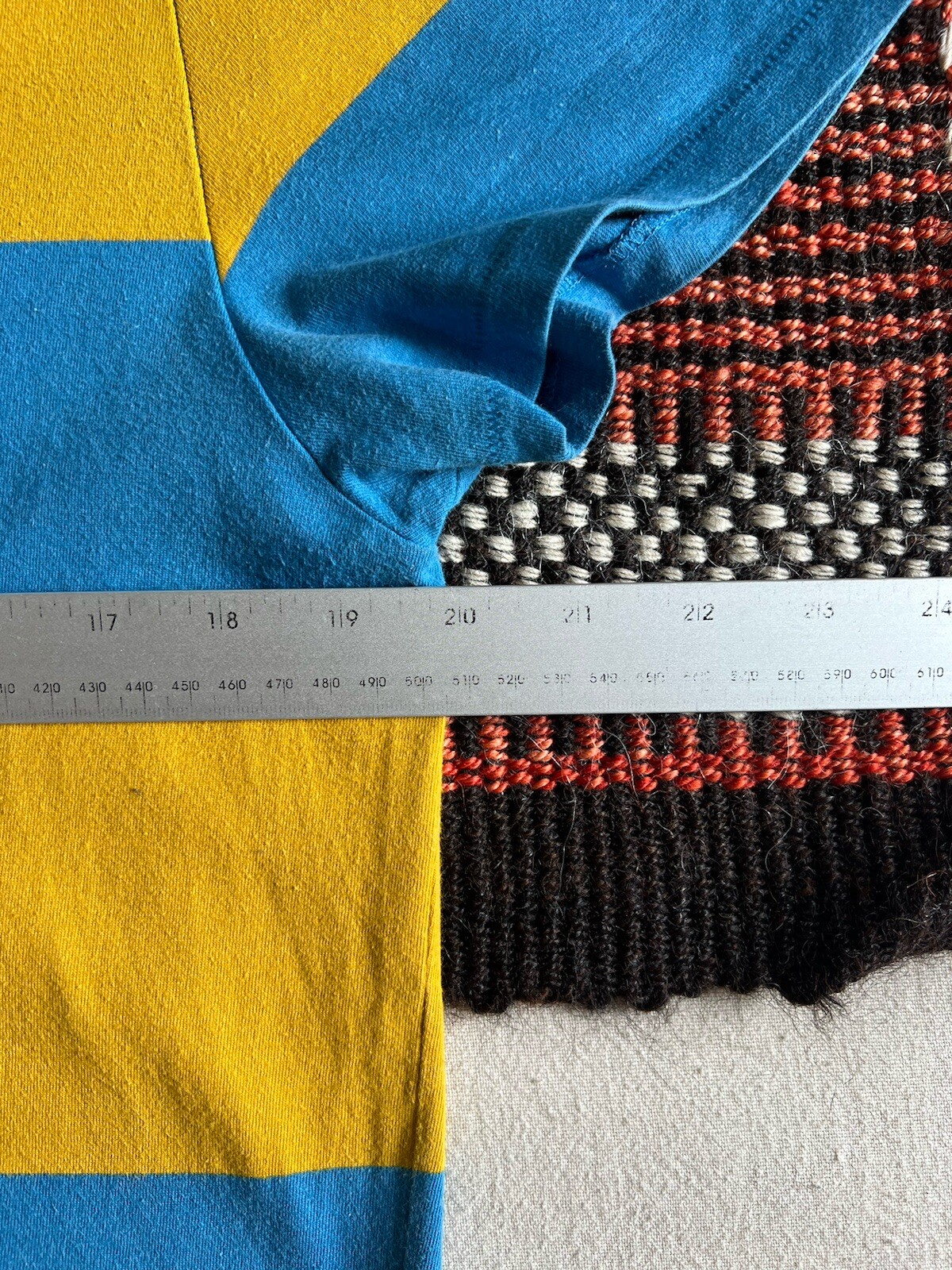 LVC T-Shirt M 50s Single Stitch Levi’s 2015 Wide Stripe Pocket Rare Blue Yellow gallery