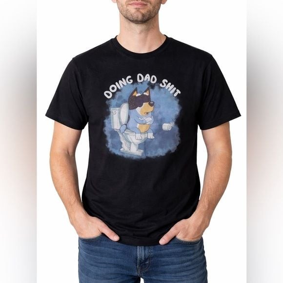 Bluey Doing Dad Sh*t Funny Graphic Tee Shirt Gildan Heavy Cotton Medium gallery