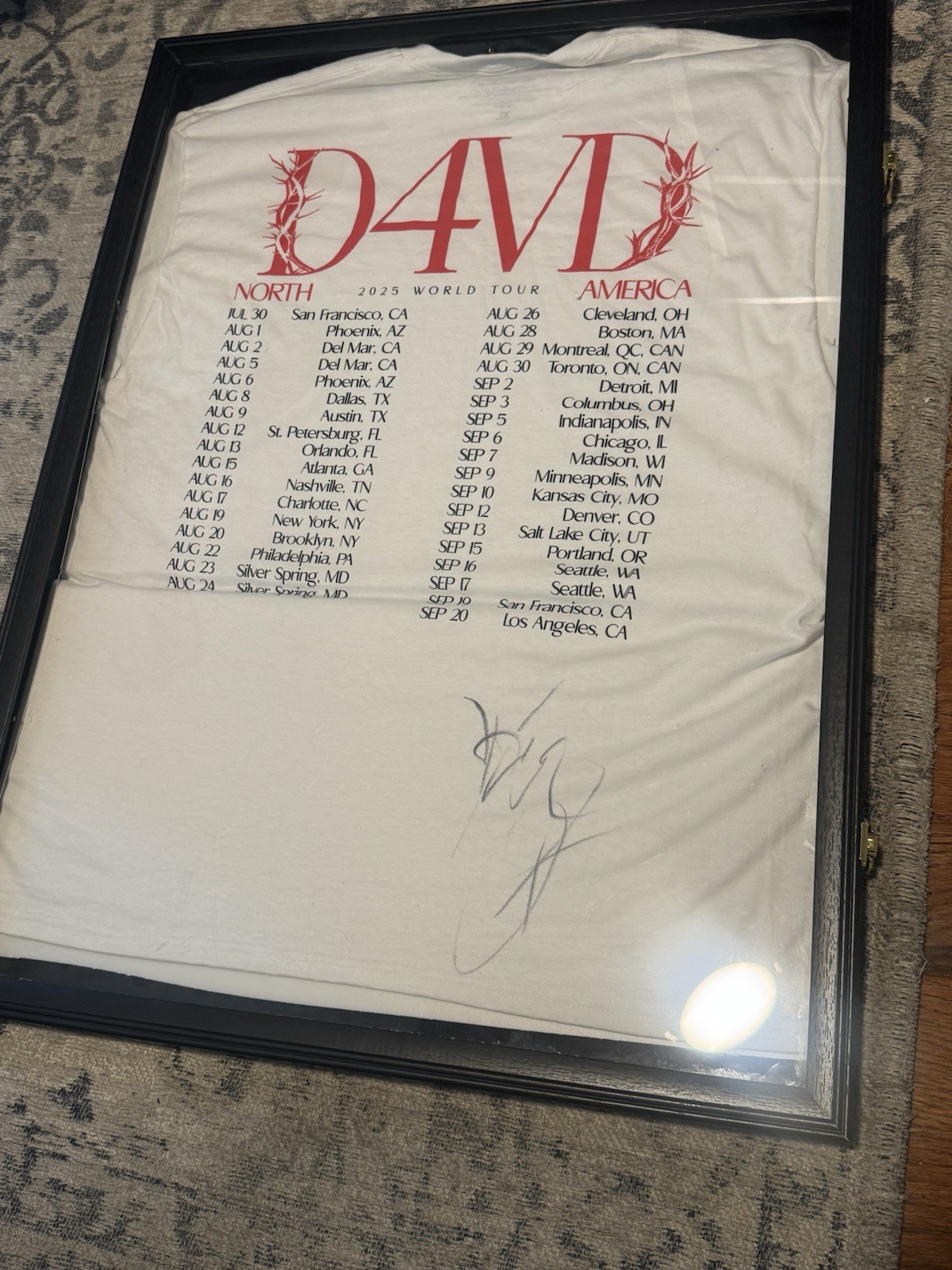 d4vd Signed Withered Tour T-Shirt With Case