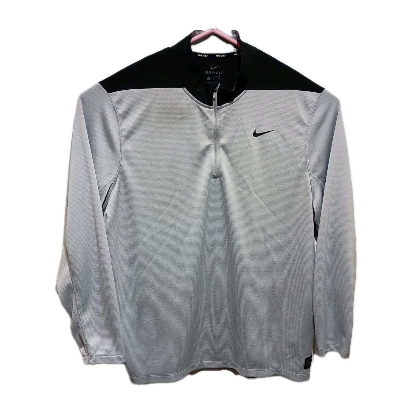 Nike Dri-Fit Golf Men’s Long Sleeve 1/4 Zip Jacket Shirt Size XXL 2XL Black Grey
