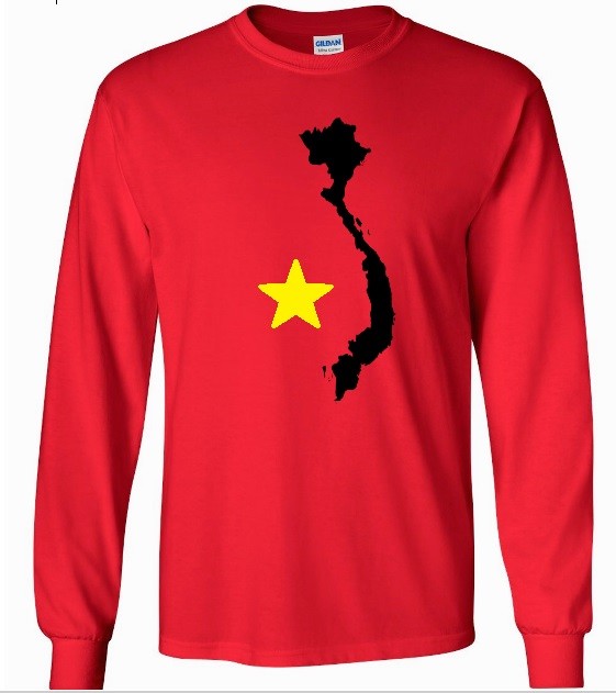 Vietnam Flag Country Outline T-shirt Red Yellow Black Long Sleeve Tee Shirt gallery