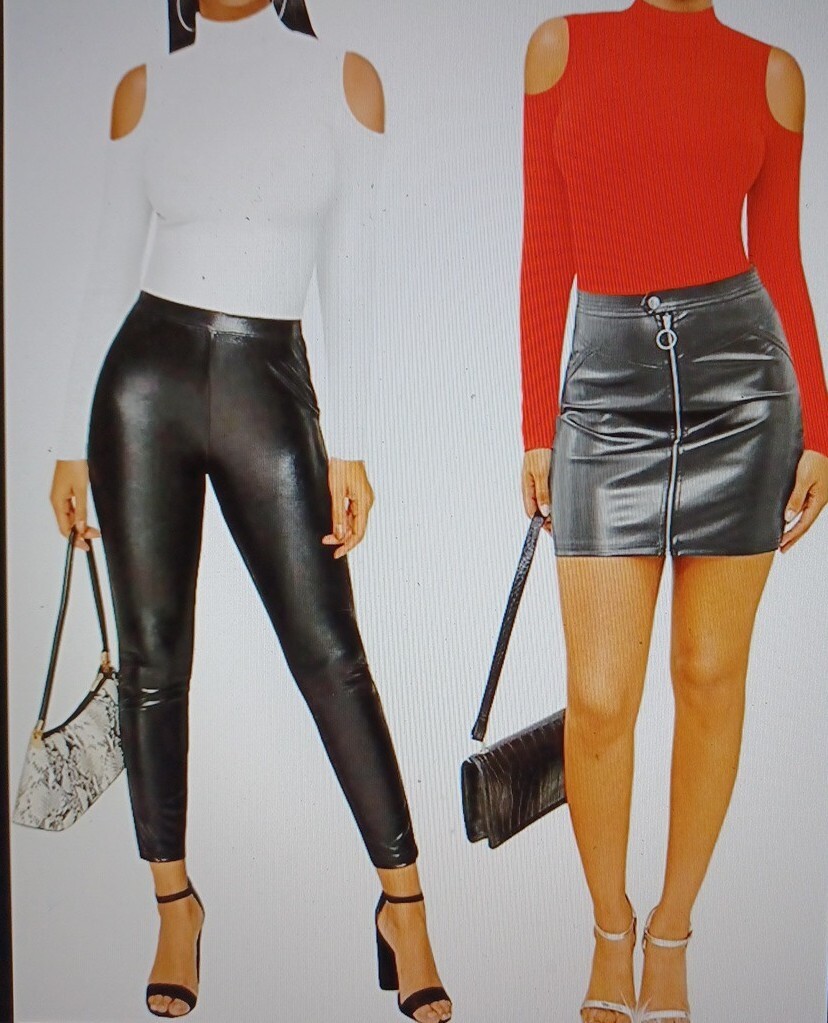 Sexy Cutout Cold Shoulder Top Mock Turtle Neck Long Sleeve size S gallery