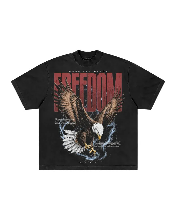 Bald Eagle Freedom Graphic T Shirt Patriotic Vintage Streetwear Tee Unisex