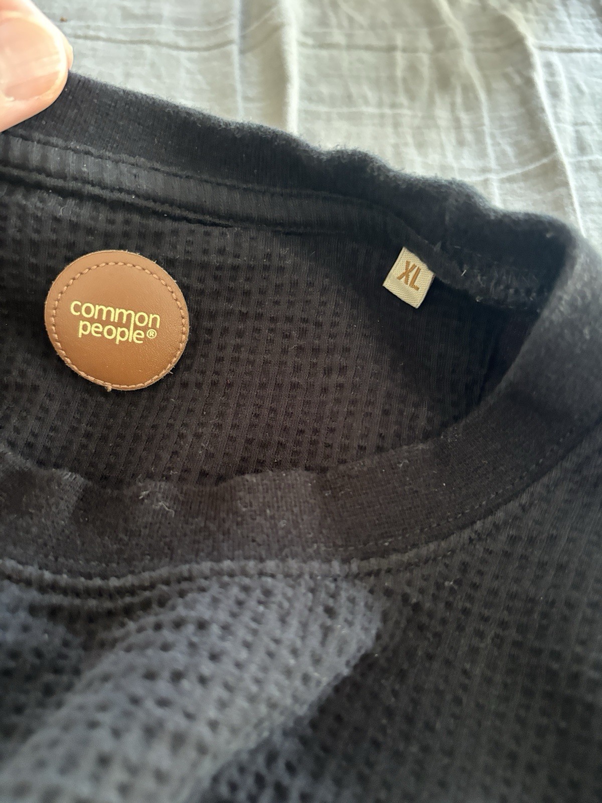 Common People Textured Waffle Shirt Mens XL Black Short Sleeve T Shirt gallery