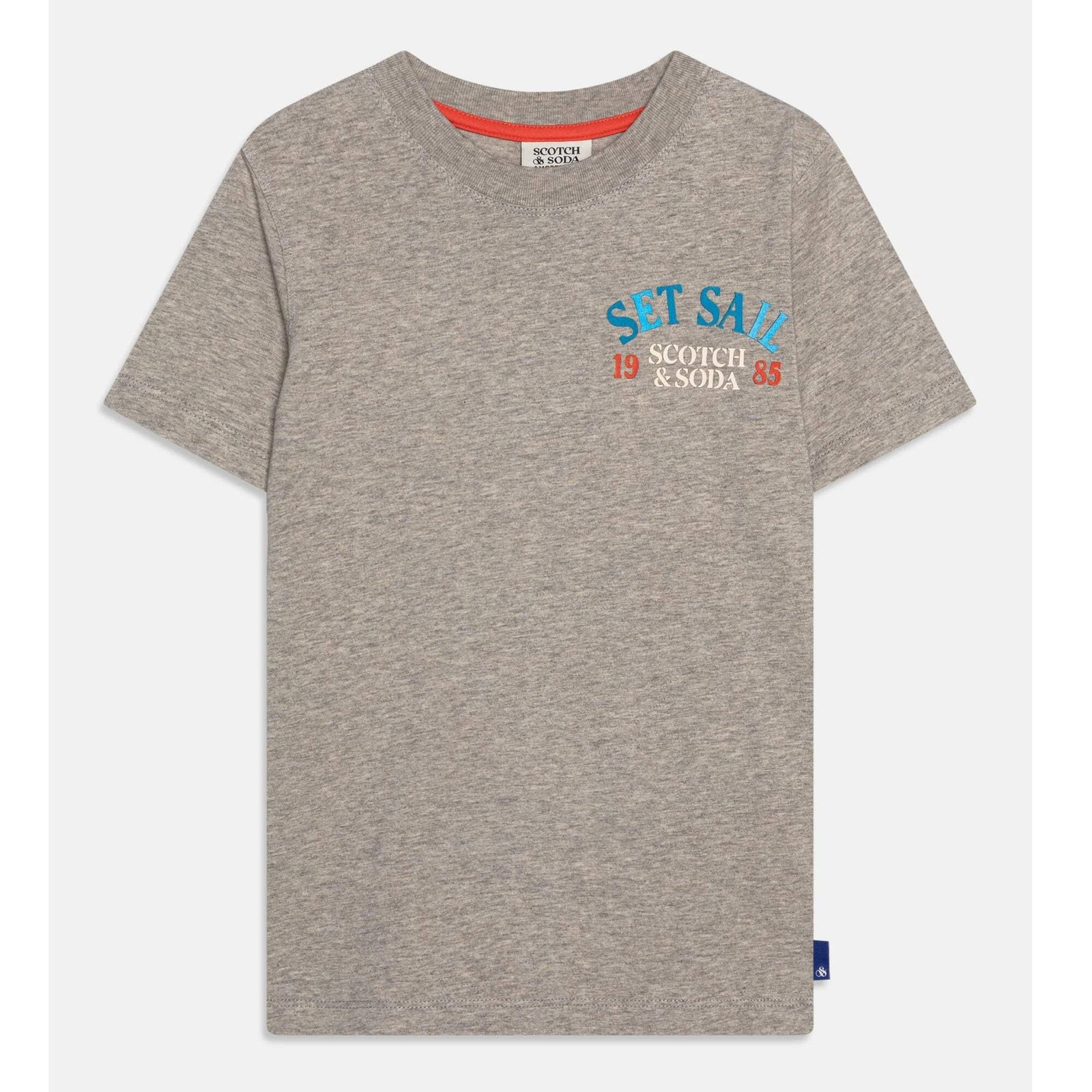 Scotch & Soda Kids Conversion Artwork T-Shirt – Grey Melange – 6Y