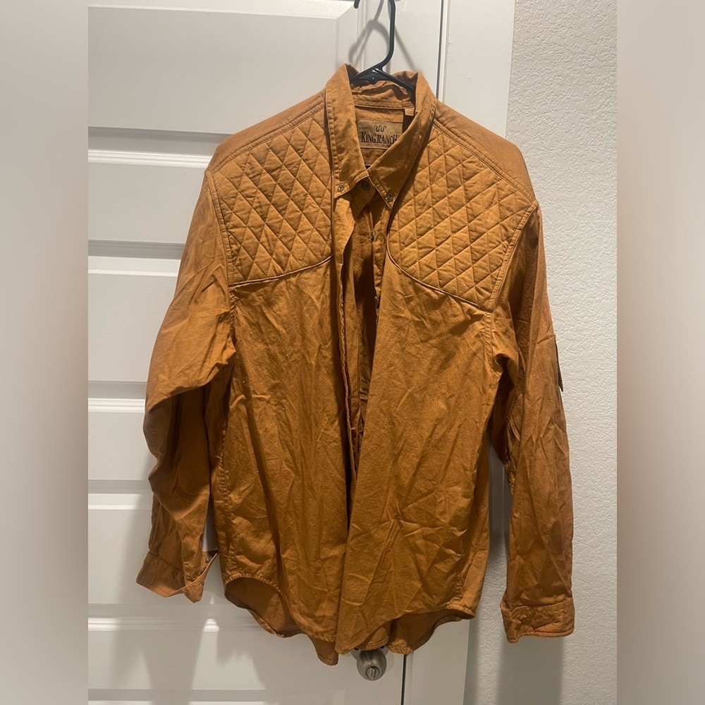 King Ranch Quilted cotton western men Shooting shirt Sz 2X gallery