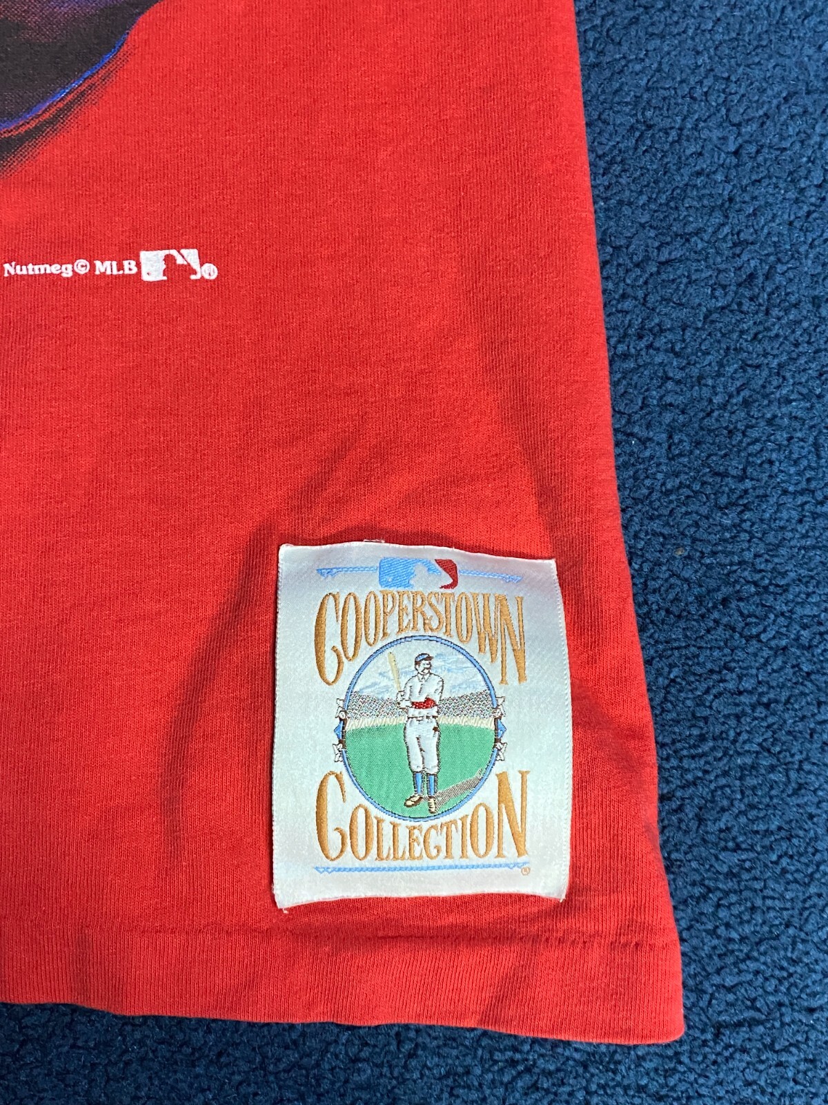 VTG Nutmeg Cincinnati REDS MLB Cooperstown Collection Baseball Shirt Size L CL01 gallery