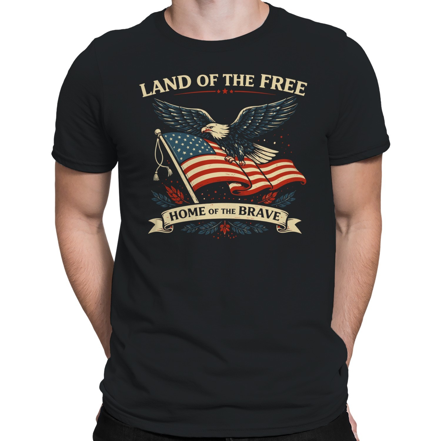 Men's T-shirt - Land of the Free Home of the Brave Eagle gallery