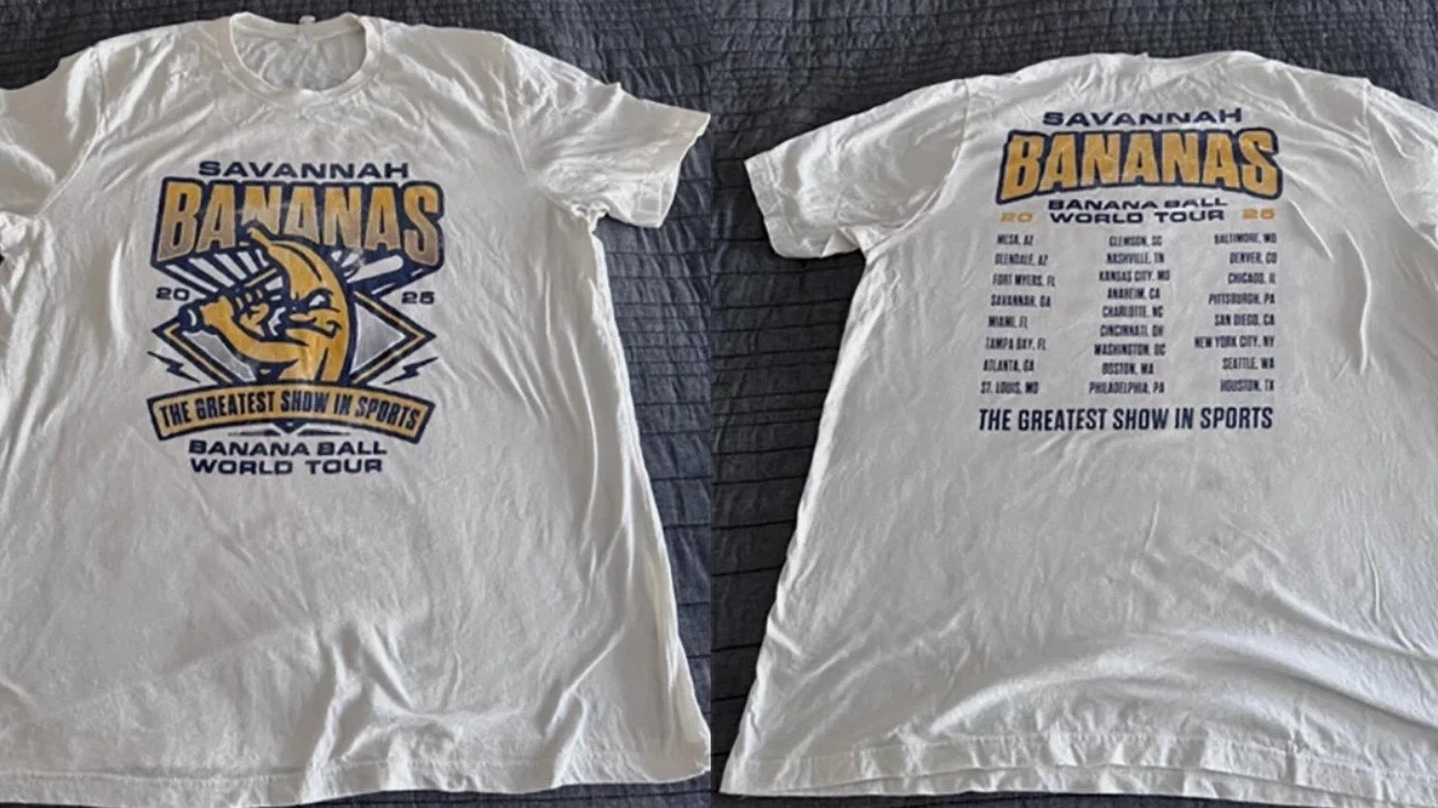 Savannah Bananas 2025 Banana Ball World Tour T-shirt, size S-5XLT-Shirt