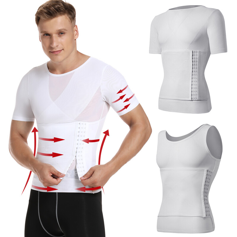 Fajas Para Hombres Faja Reductora De Hombre Body Shaper Tummy Control Tee Shirt gallery