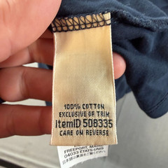 LL Bean Carefree Unshrinkable Logo Tee Shirt Mens Large Navy Blue 508335