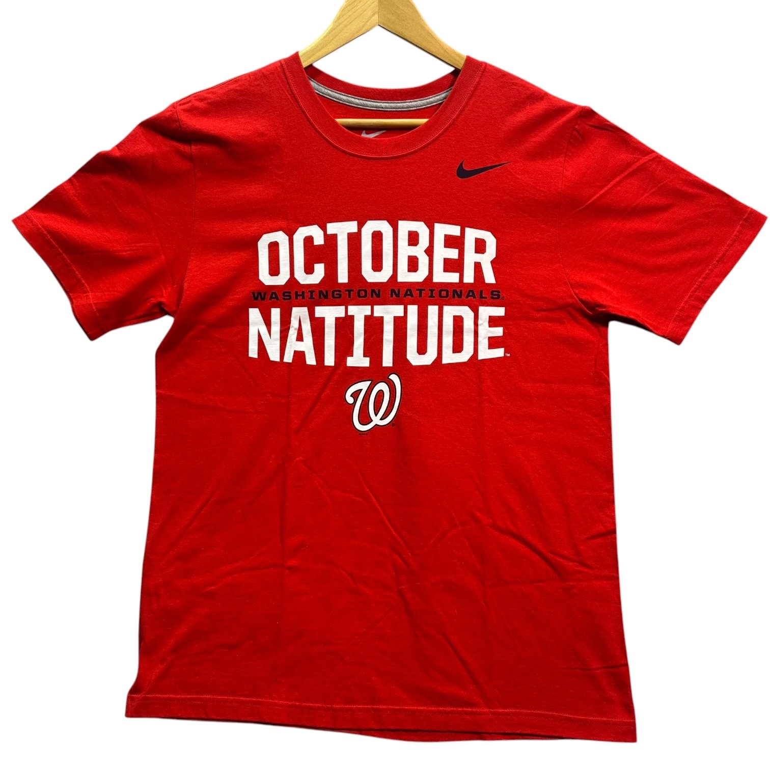 Washington Nationals “Natitude” NIKE TEE Classic Logo Red T-Shirt Men's Size M gallery