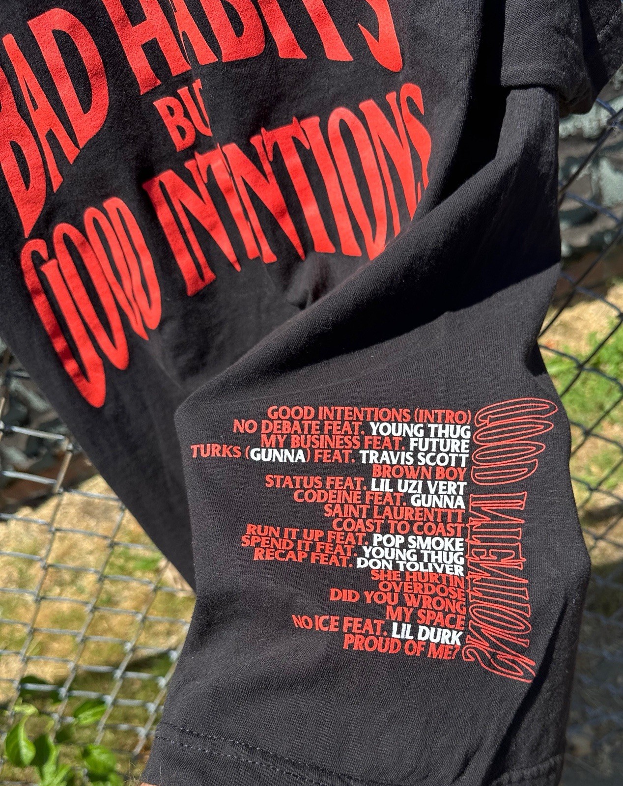 NAV x VLONE Bad Habits Good Intentions Tee Mens M Rap Shirt Excellent Black gallery