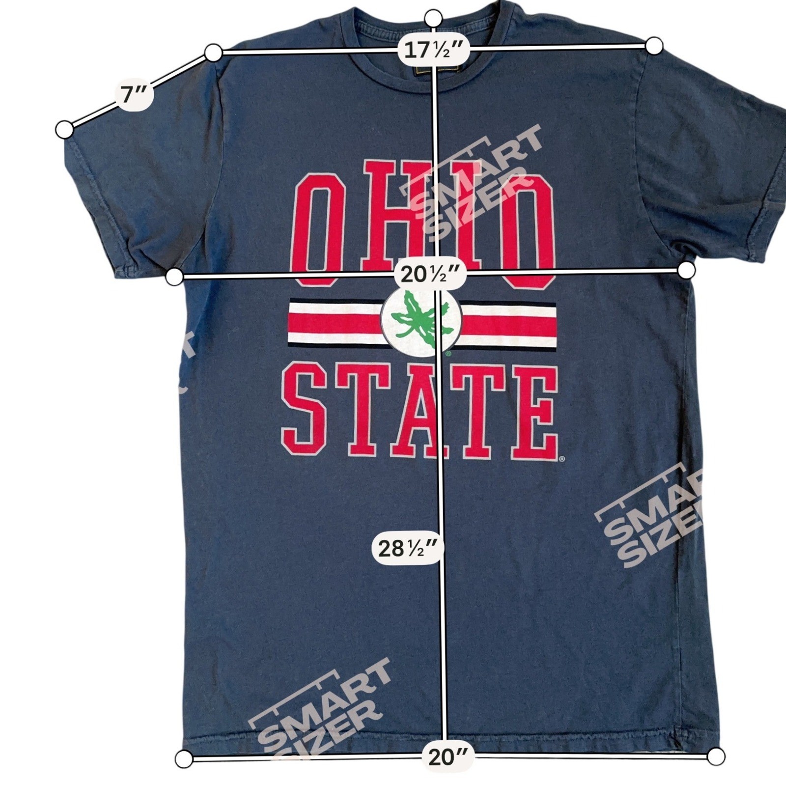 Retro Brand Ohio State Buckeyes Graphic TShirt Gray Large Buckeye Leaf Logo gallery