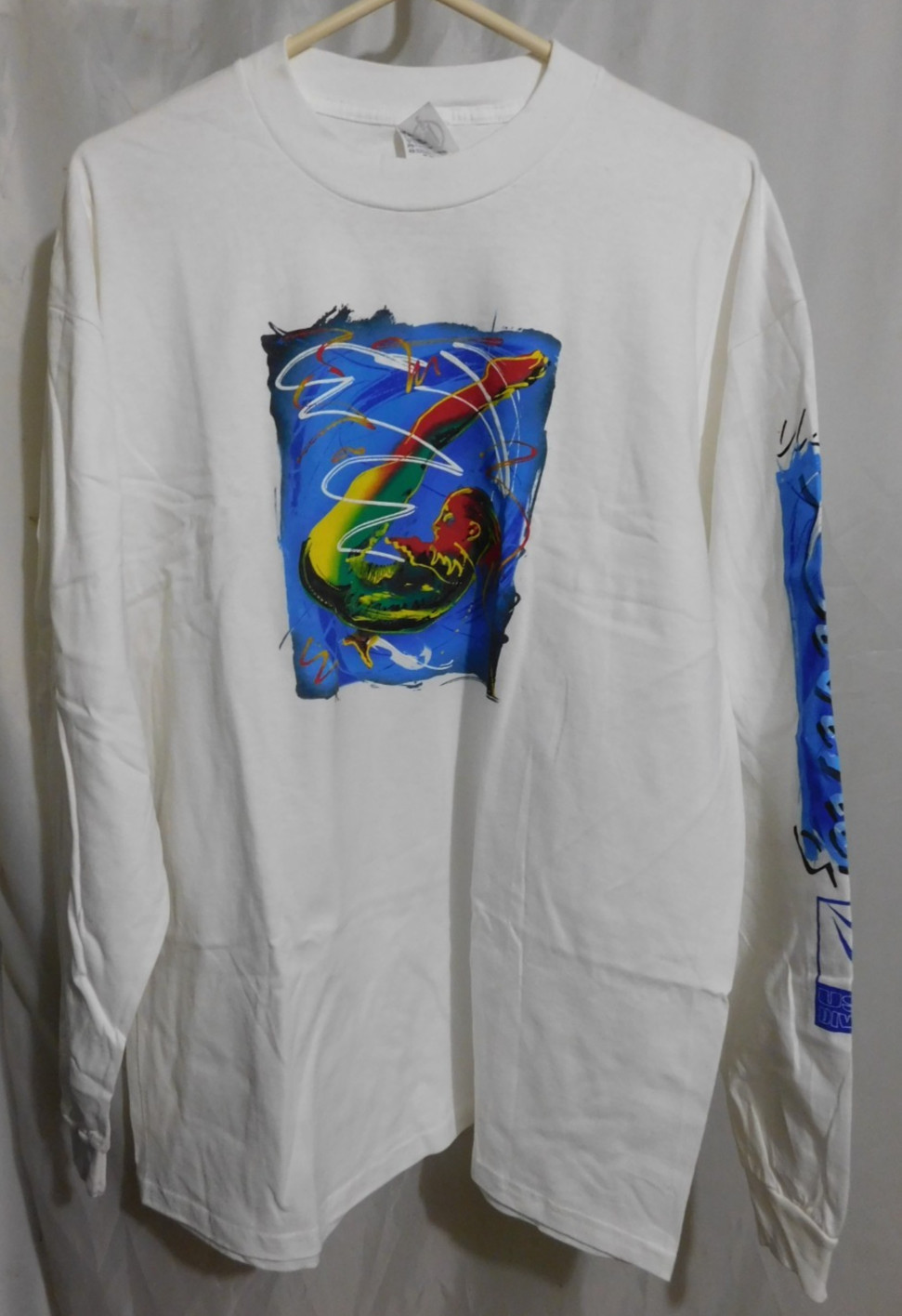 USA Diving Team T-Shirt Long Sleeve 42″ Chest XL NOS Art Print