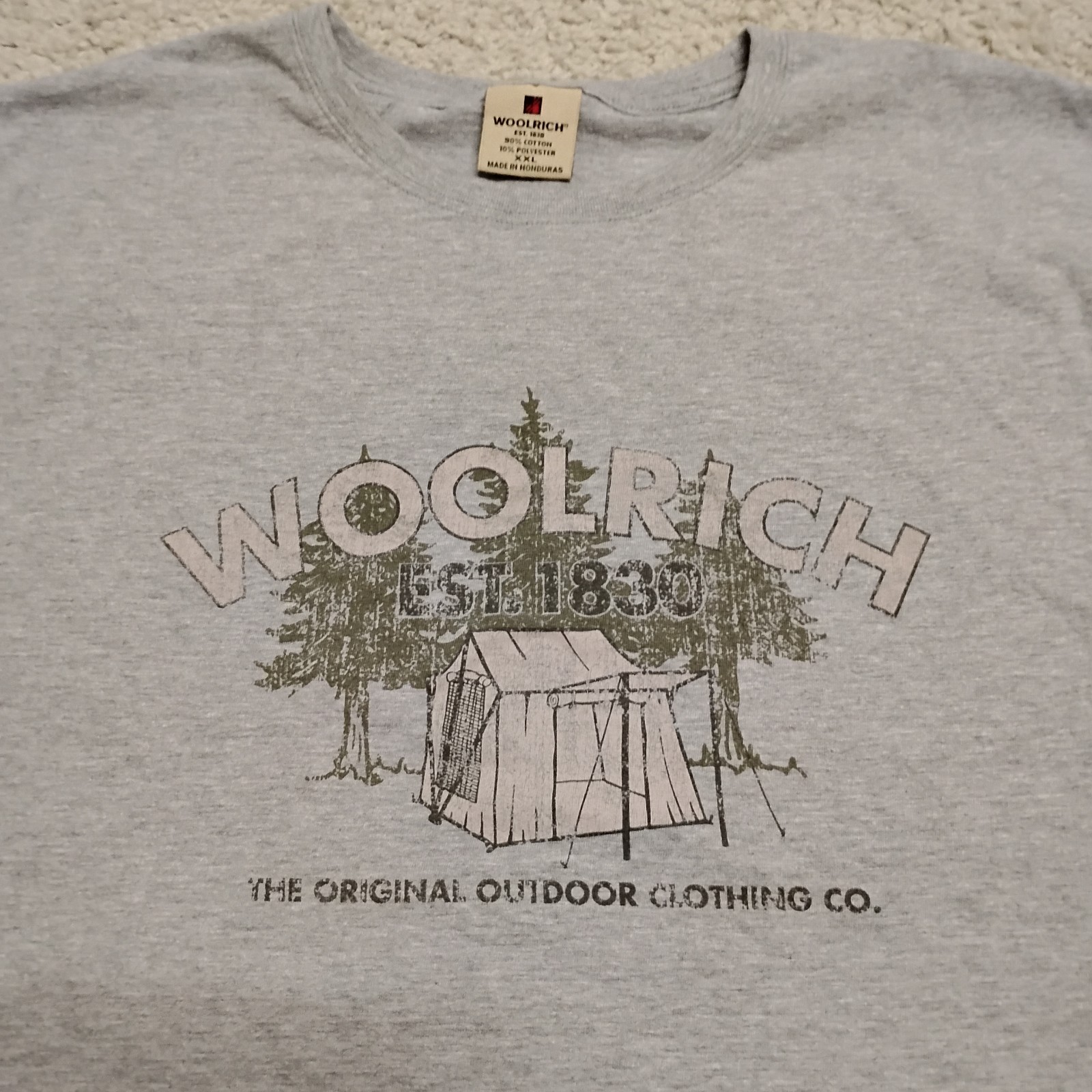 Vintage Woolrich Shirt Mens 2XL Gray Hiking Camping Fish Wilderness Nature 90s gallery