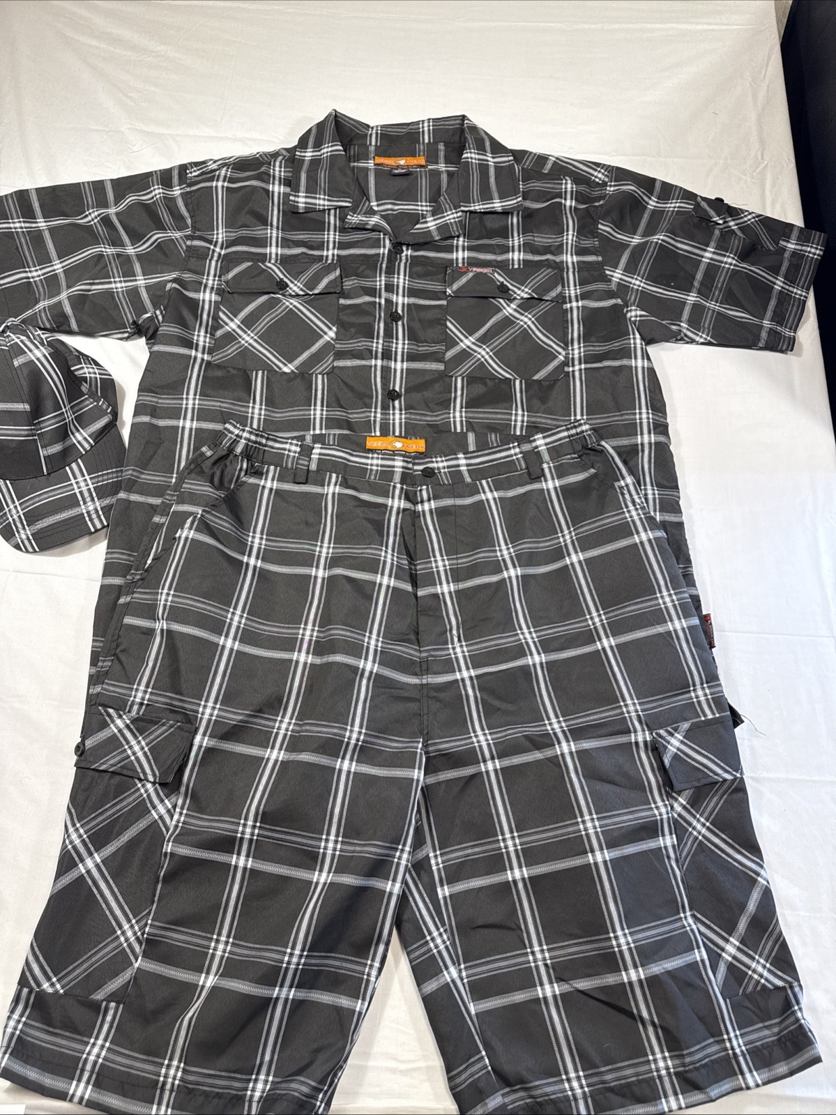SHIRT SHORT SET Vintage Veezo Wear XL Mens Black Hip Hop Rap Festival Y2K gallery