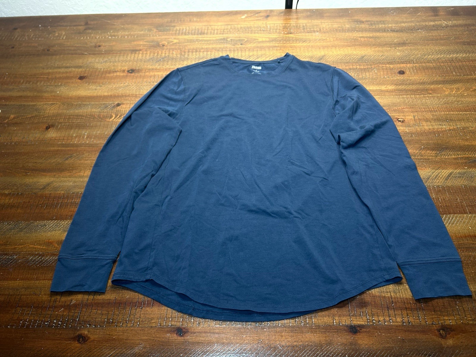 Orchard & Broome Peru Pima Cotton Stretch Tee Medium Navy Blue Designer gallery