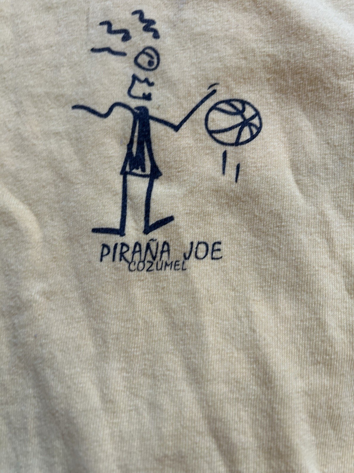 PIRANA JOE Big Orange Pirana Fish T-Shirt Cozumel Yellow Size Medium gallery
