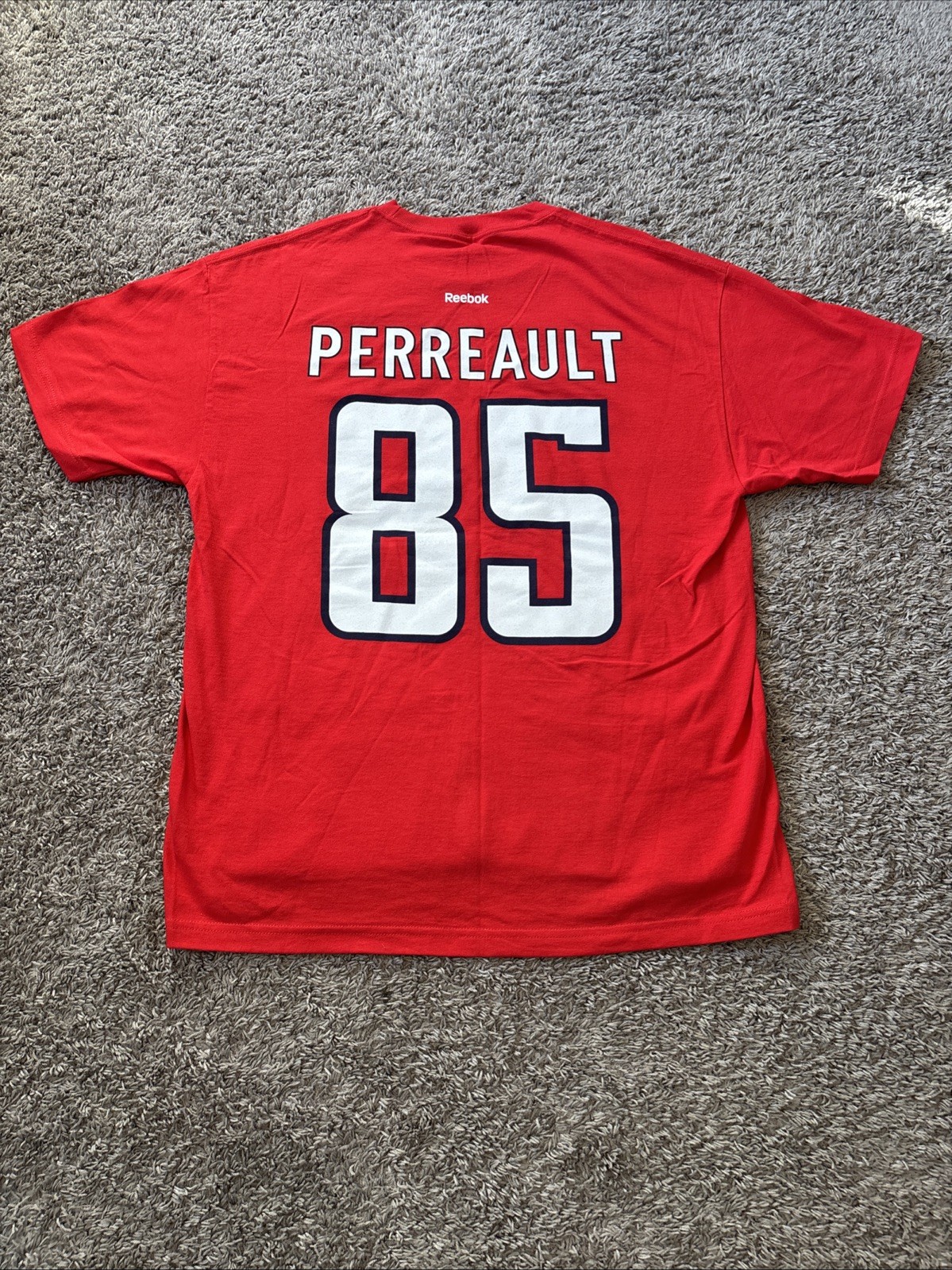 Washington Capitals MATHIEU PERREAULT 85 Hockey Jersey T Shirt Red XL Tee Reebok