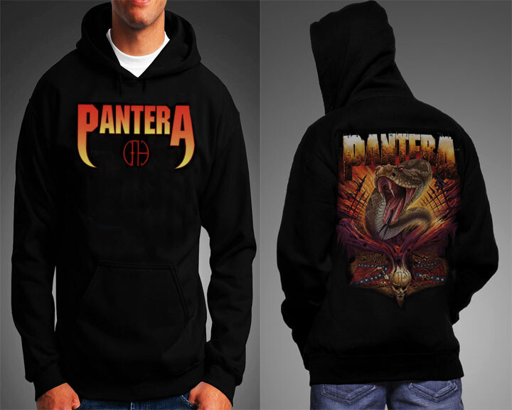 PANTERA COWBOYS FROM HELL BLACK HOODIE HARD ROCK FRONT AND BACK PRINT