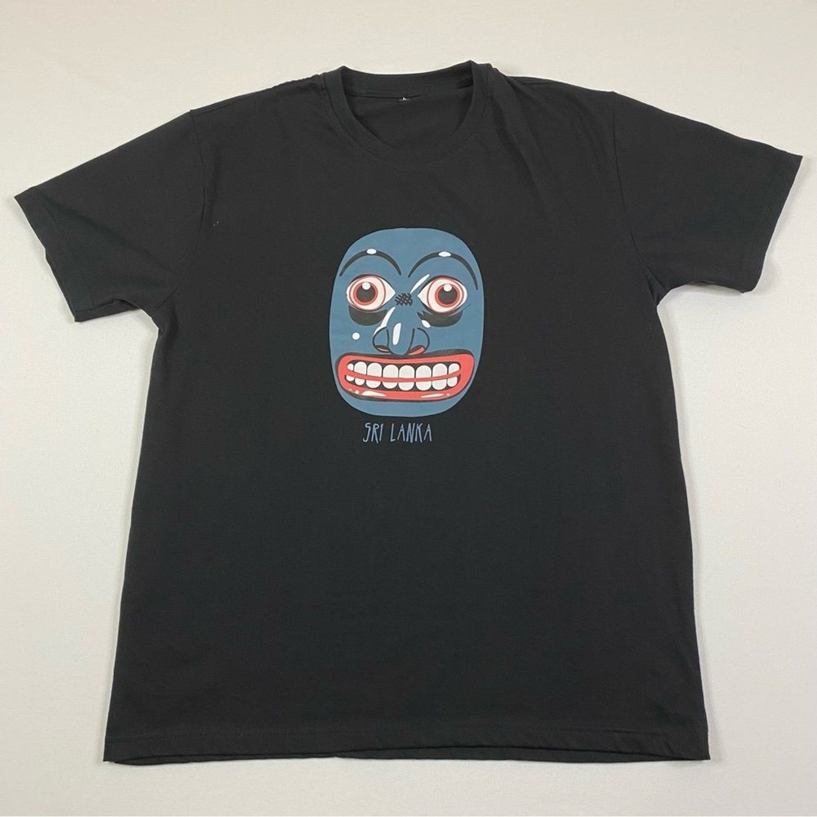 Kurumba Sri Lanka T-Shirt Men's Large Black Short Sleeve Raksha Sanni Kolam Mask gallery