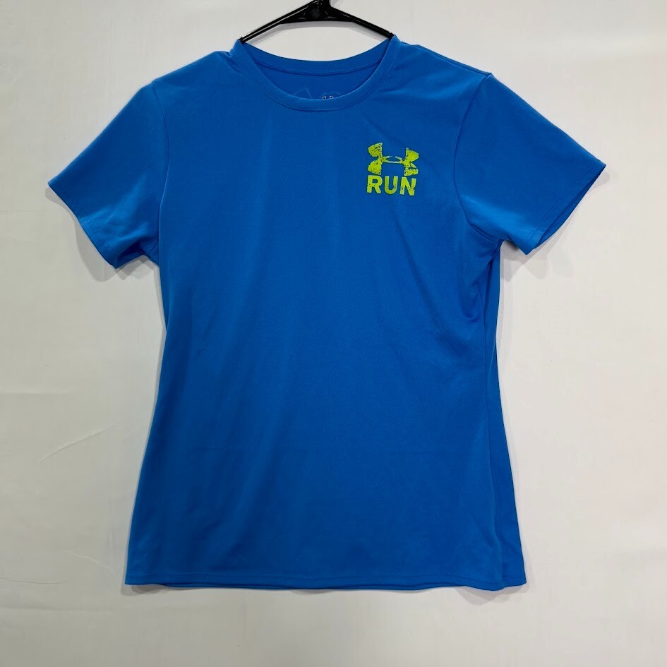 Under Armour Run T shirt Mens Small Blue Stretch Athletic gallery