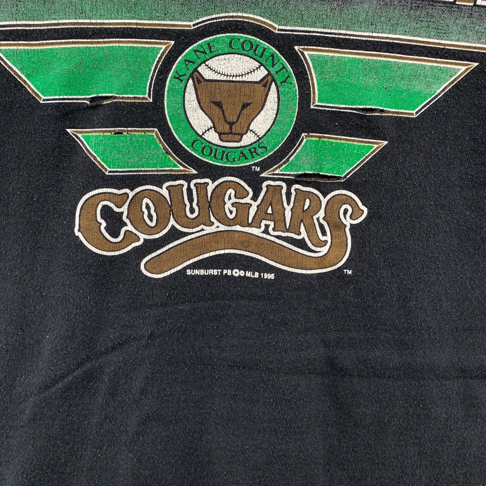 Vintage 90s Kane County Cougars T Shirt Mens XL SIngle Stitch Baseball 80s USA gallery