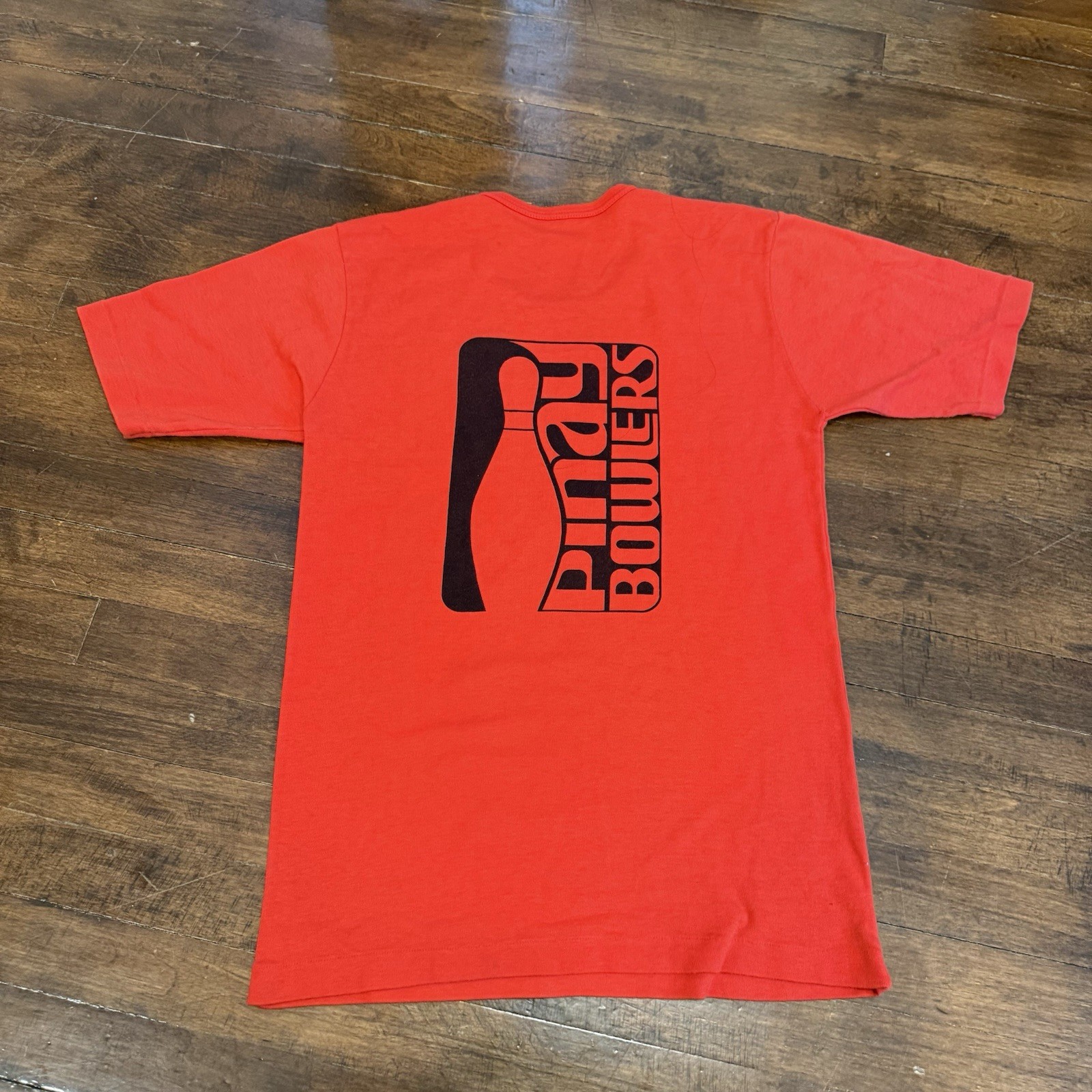 Vintage 60s 70s Pinay Bowlers Shirt Size Medium Adult Color Red gallery