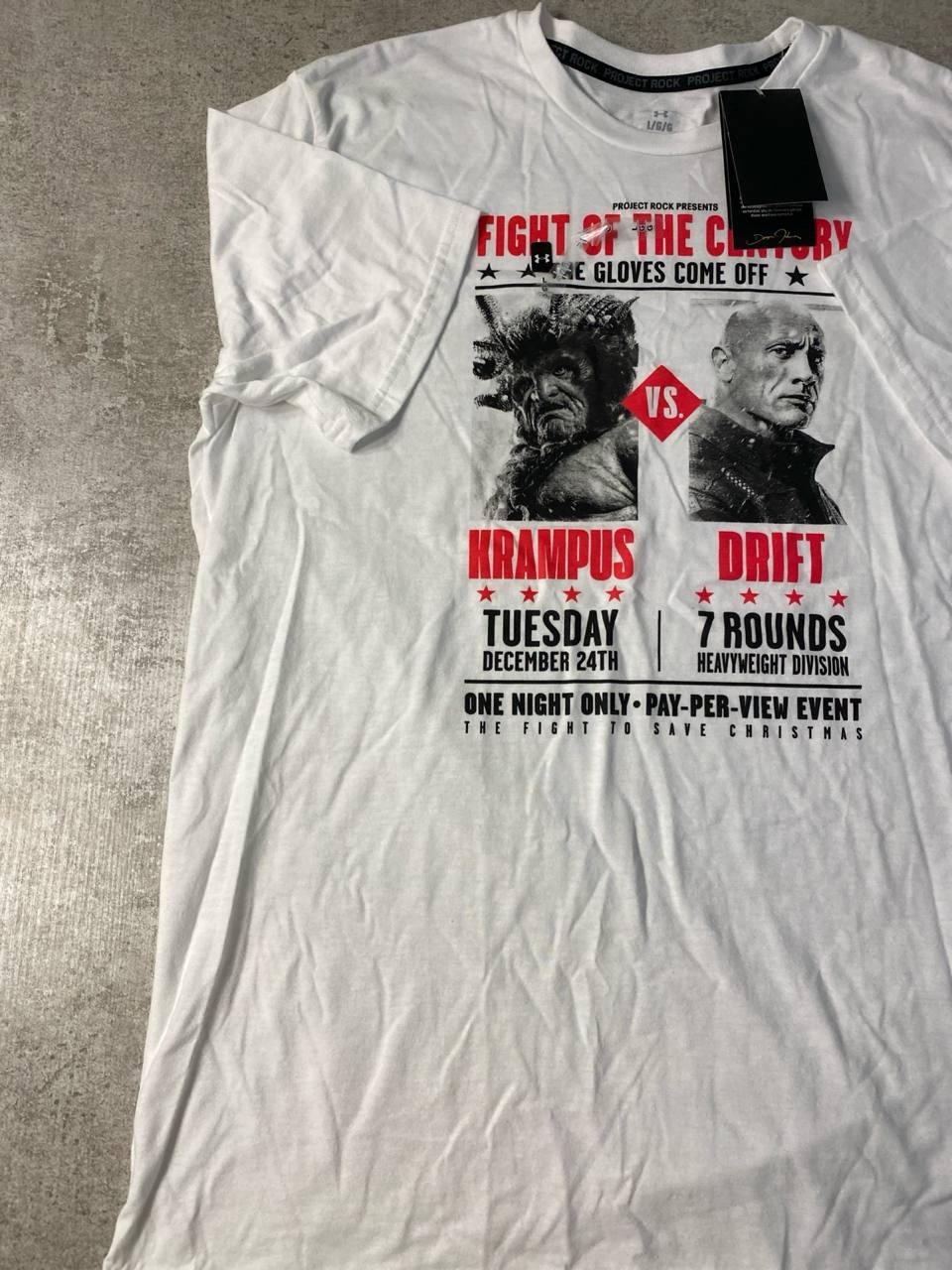 Under Armour Project Rock Men’s Large White Fight Of The Century Graphic T-Shirt gallery