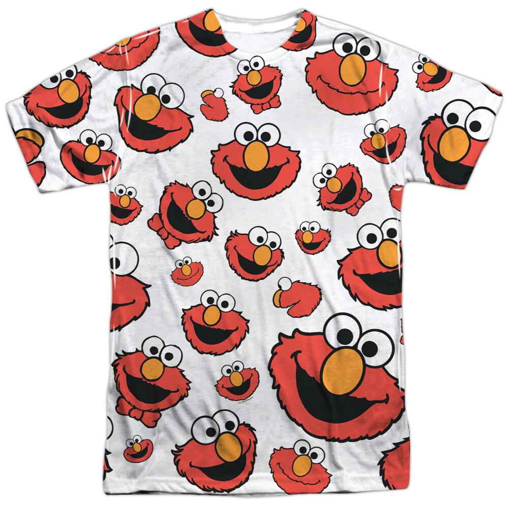 Sesame Street Elmo Face Pattern Unisex Adult Halloween Costume T Shirt, S-3XL gallery