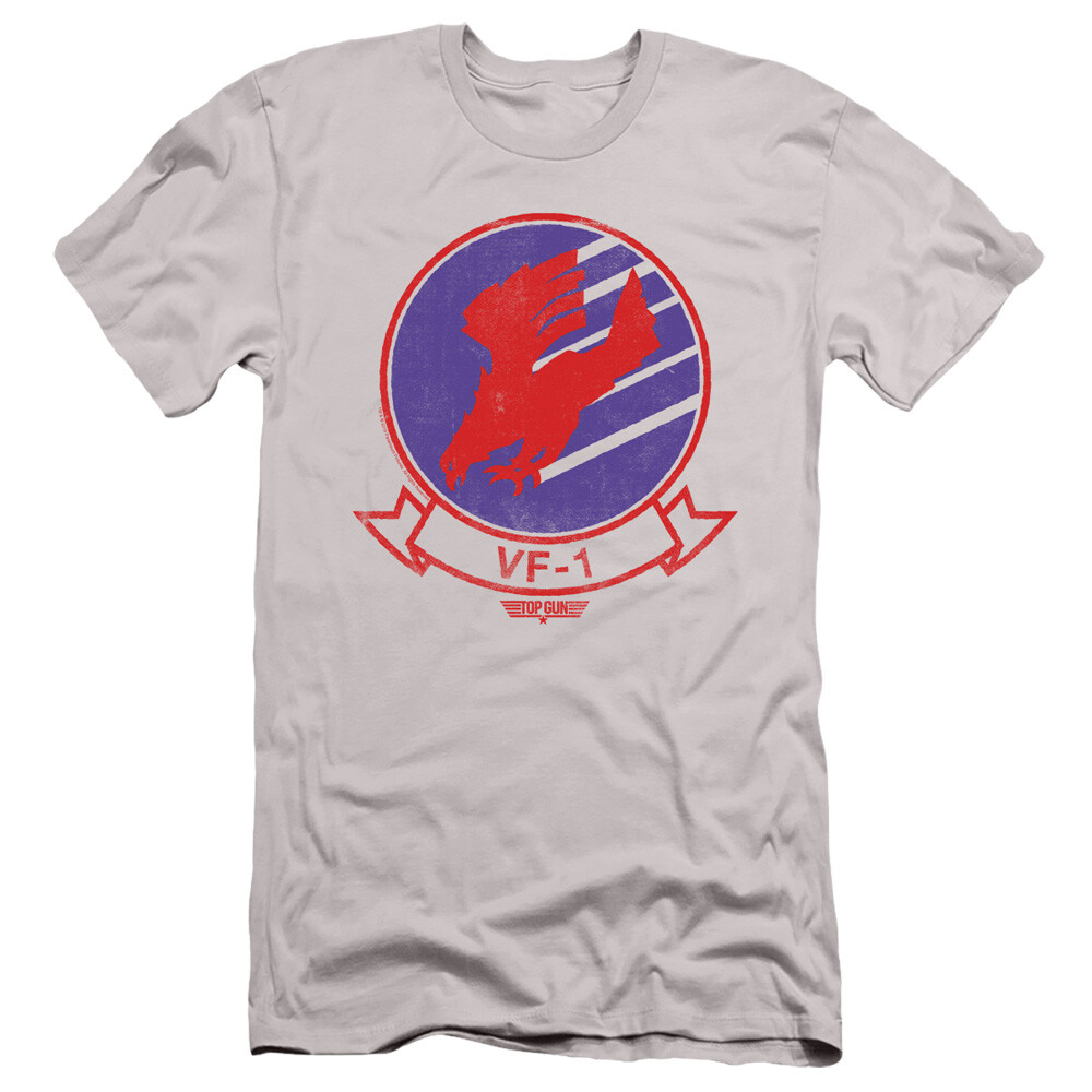 Top Gun Slim Fit T-Shirt VF-1 Logo Silver Tee