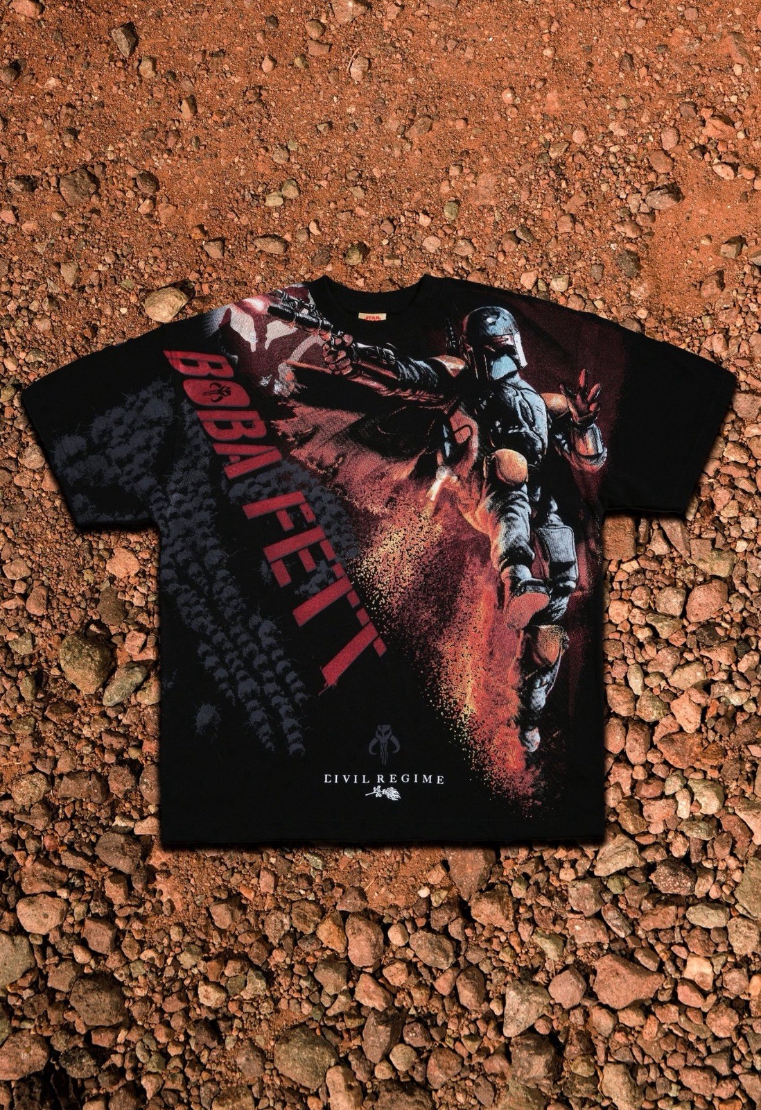 Civil Regime Boba Fett Graphic Print Black Cotton Crew Neck T-Shirt Size M gallery