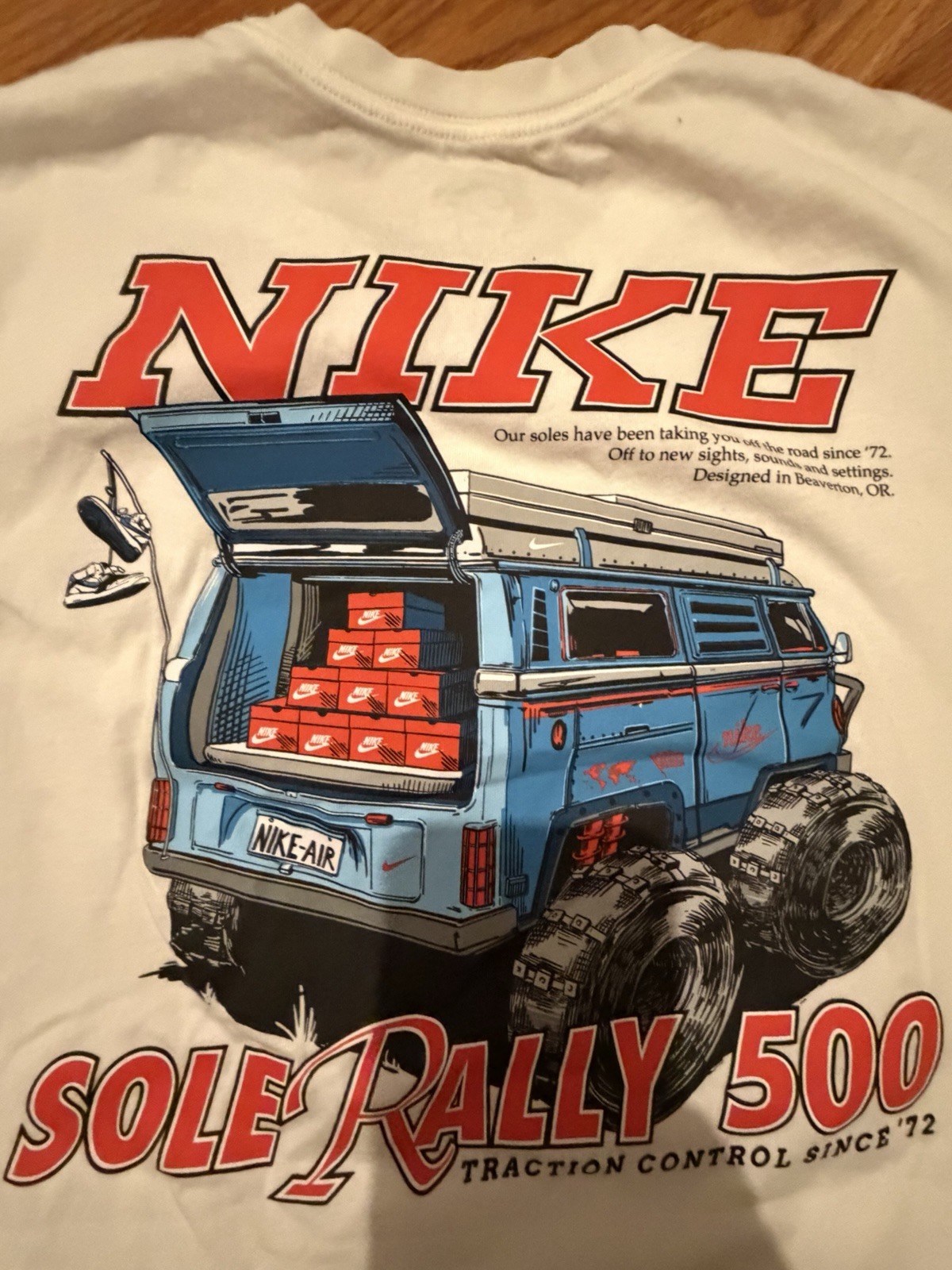 Nike The Nike Tee Sole Rally 500 Graphic Print White Cotton Crew Neck Tee small gallery