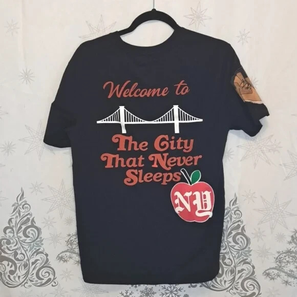 Eternity BC/AD New York NY Elements Black T Shirt Men NYC Patches Art Tee gallery