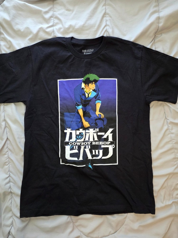 cowboy bebop official license tee spike black lightweight large streetwear