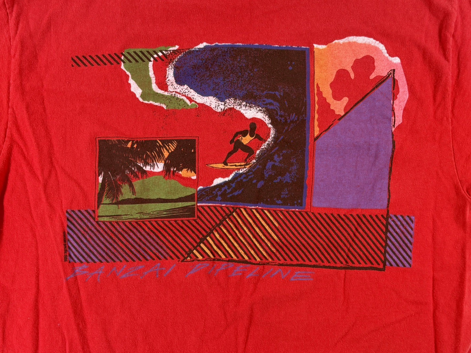 RARE Vintage 80s Op Ocean Pacific Banzai Pipeline Hawaii Surf T-Shirt SIZE XL gallery