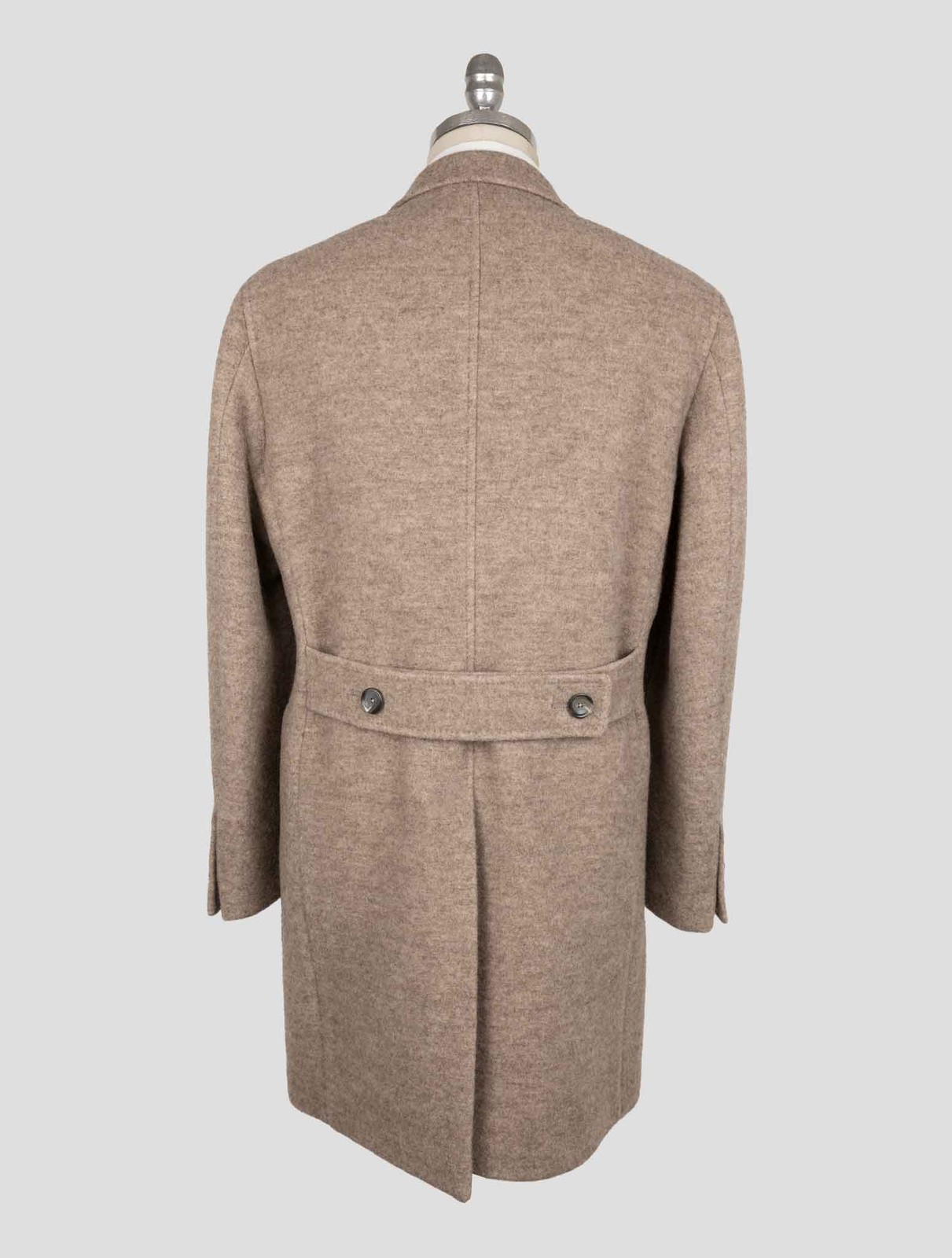 NEW TAGLIATORE BEIGE VIRGIN WOOL CASHMERE OVERCOAT US 46 - EU 56 TCE3 gallery