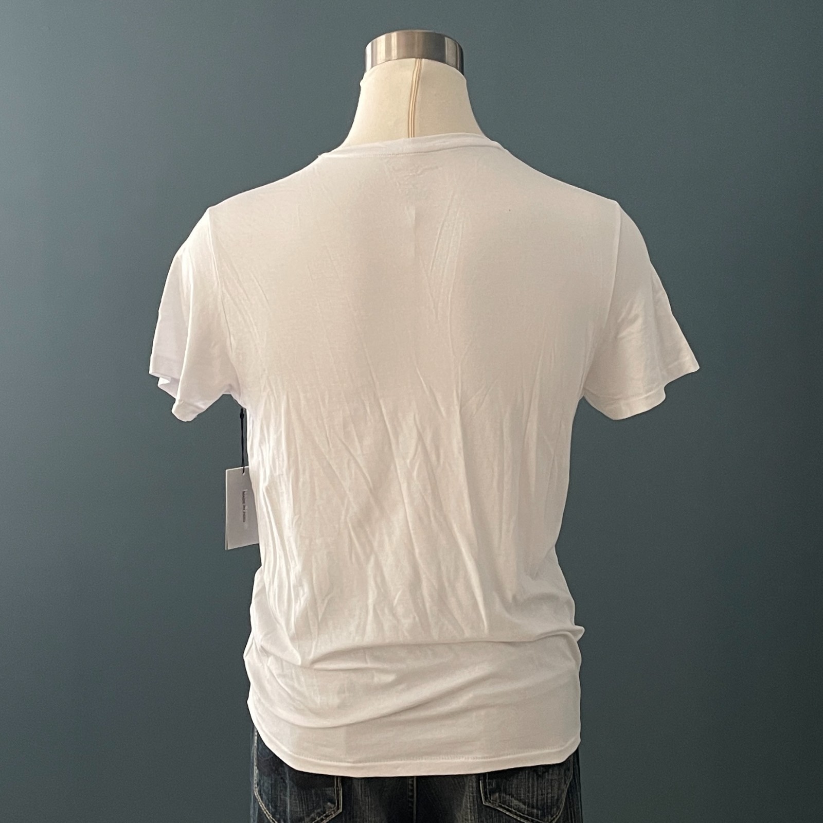 NWT Isaac Mizrahi White Pima Cotton & Modal Blend V-Neck S/S T-Shirt - L gallery