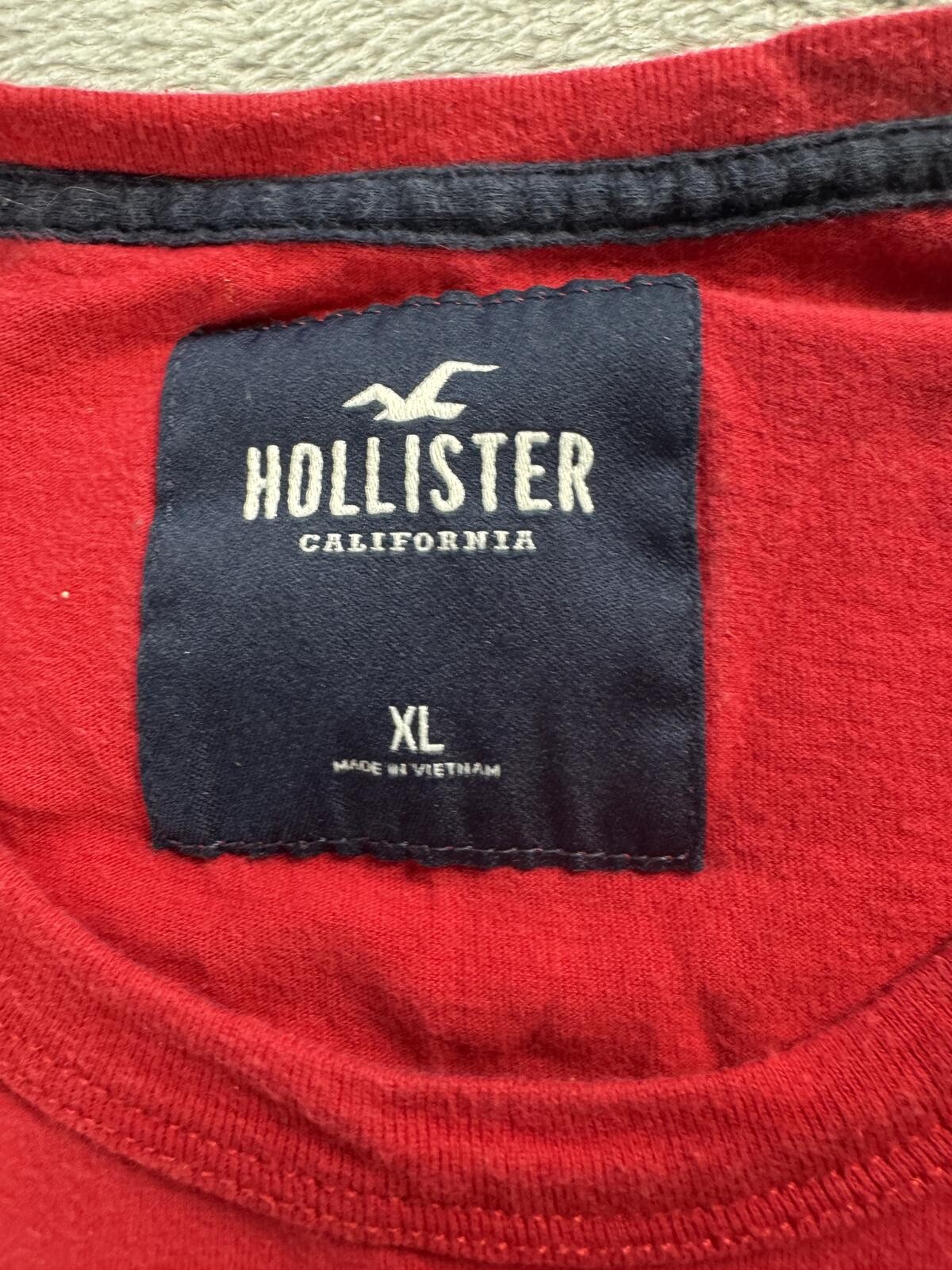 Hollister Shirt Mens XL Red Beach Surf Outdoor Y2K Preppy Embroidered Logo gallery