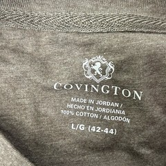COVINGTON Henley T-Shirt Large Brown NWT Casual Dress Button Blank Plain Vintage