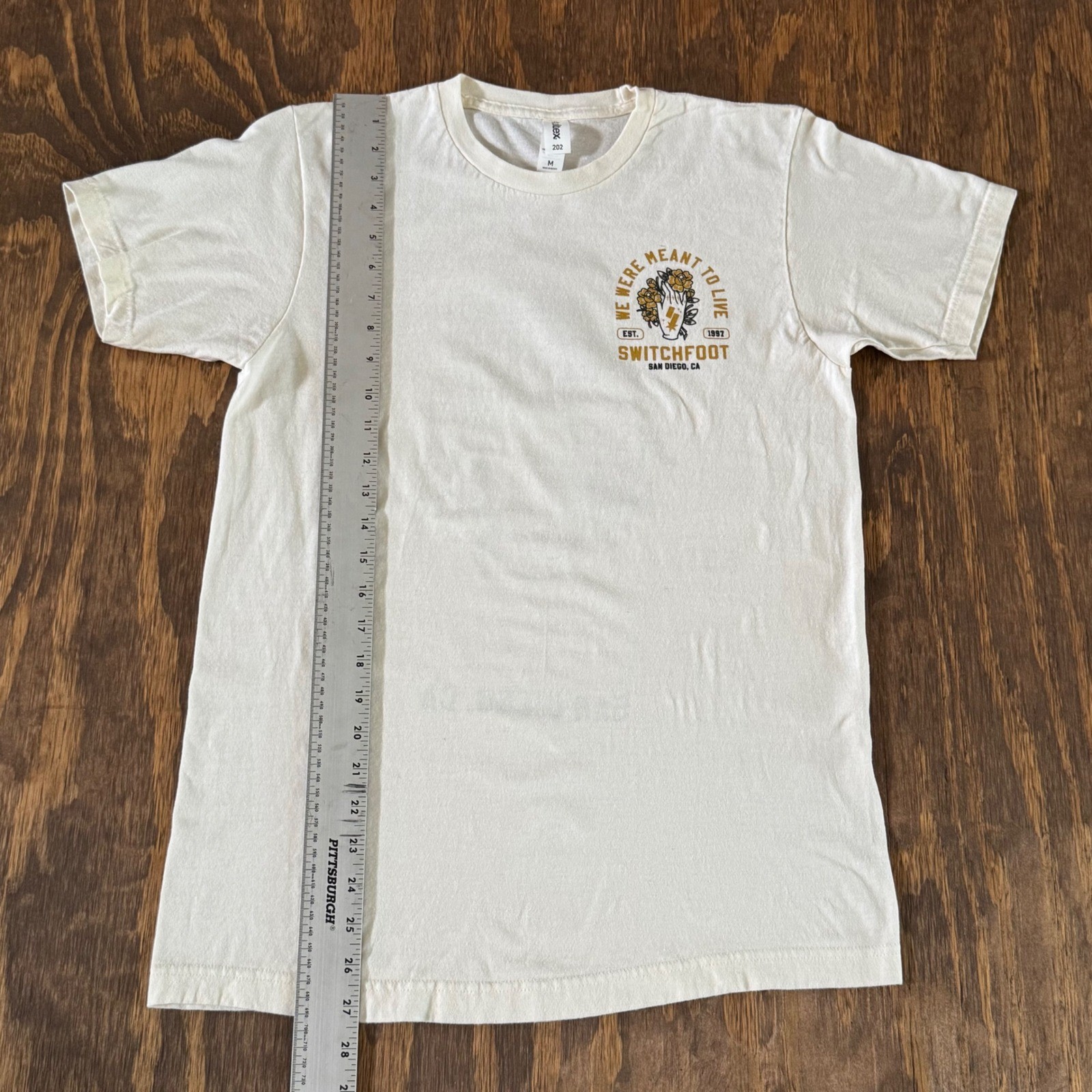 Switchfoot We're Meant To Live Shirt Medium Cream Band Tee Front Back Graphic gallery