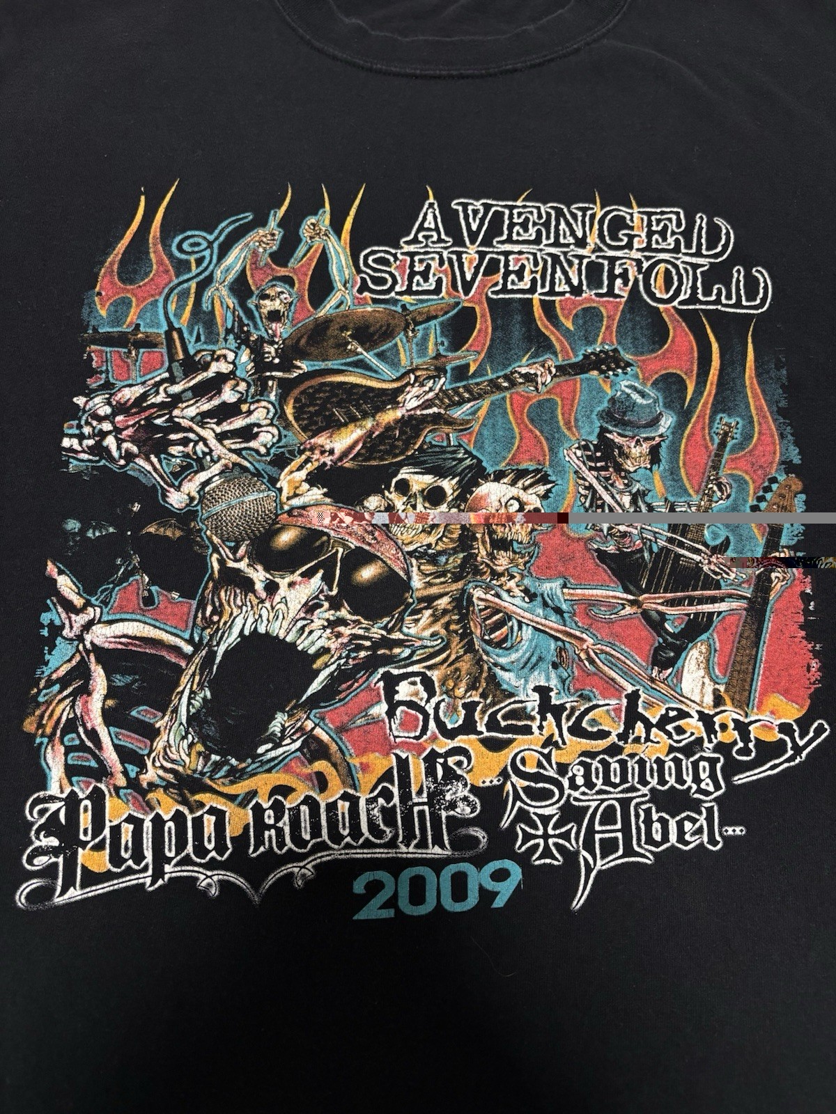 2009 Avenged Sevenfold Band Tour Promo T-Shirt Size XL A7X Buckcherry Papa Roach gallery